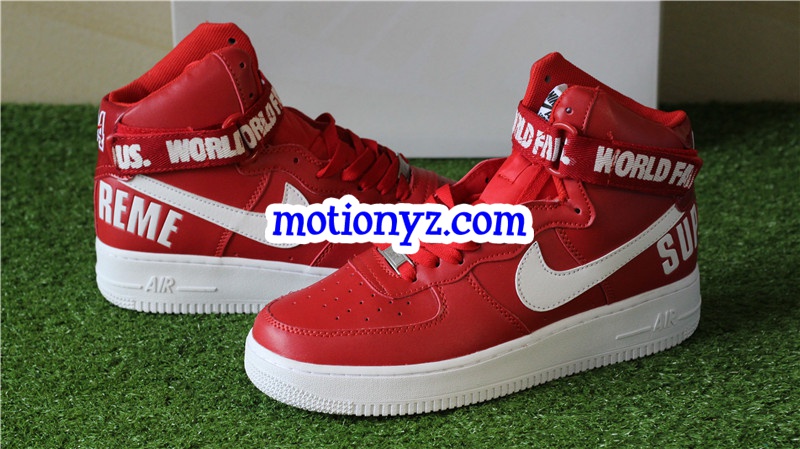 Supreme x Authentic Nike Air Force 1 High Supreme SP Red